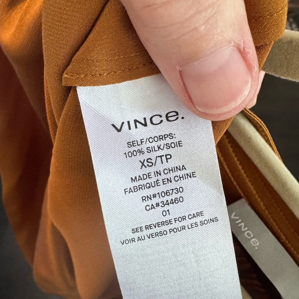 Vince Gold Satin Blouse - Picture 7 of 11